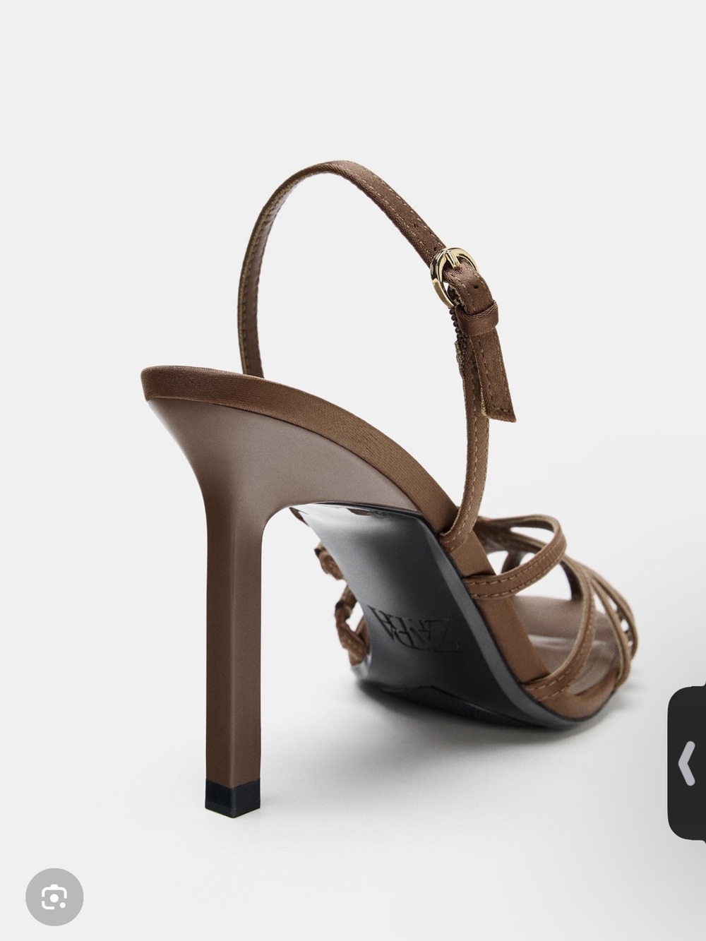 ZARA Brown Strappy Slingback Heels - Picture 3 of 6
